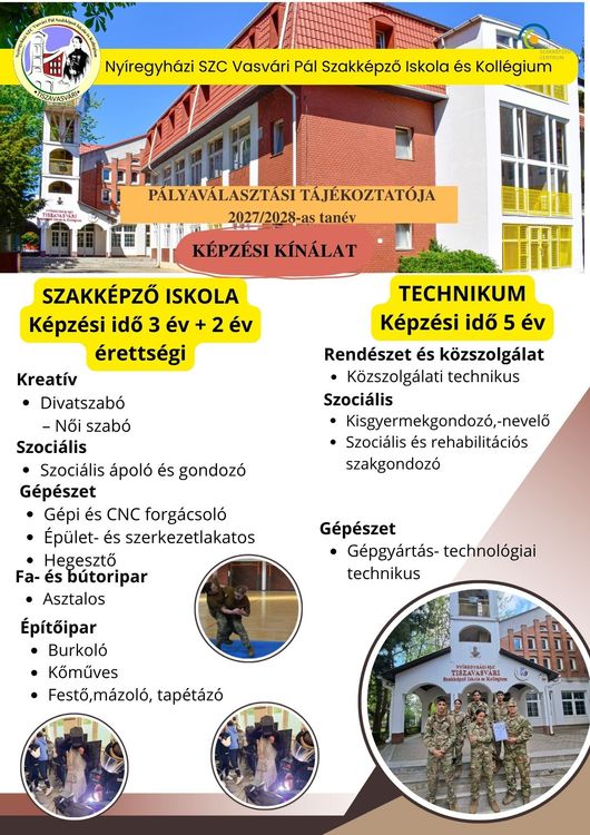 2027/2028-as képzési kínálat